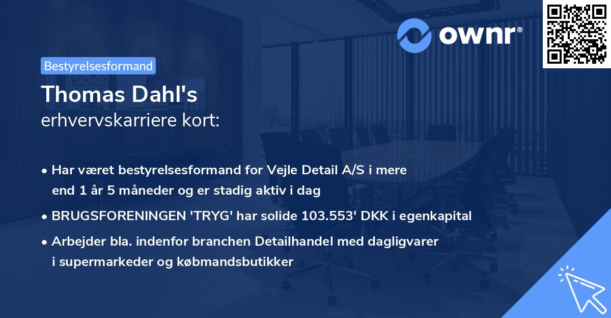 Thomas Dahl's erhvervskarriere kort