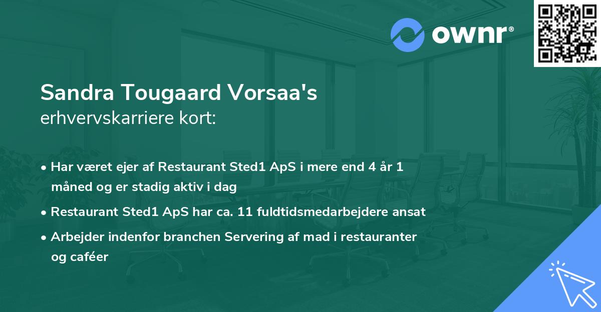 Sandra Tougaard Vorsaa's erhvervskarriere kort