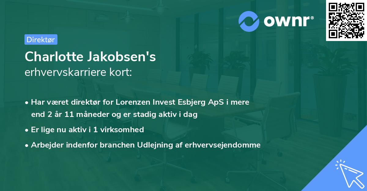 Charlotte Jakobsen's erhvervskarriere kort