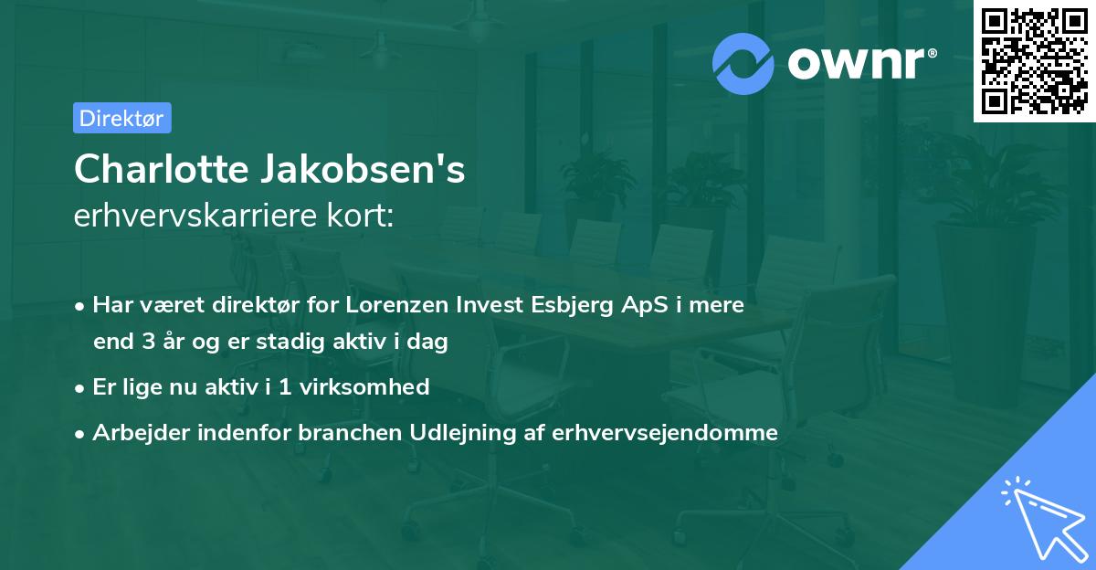 Charlotte Jakobsen's erhvervskarriere kort