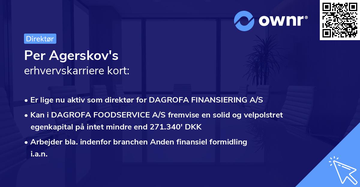 Per Agerskov's erhvervskarriere kort