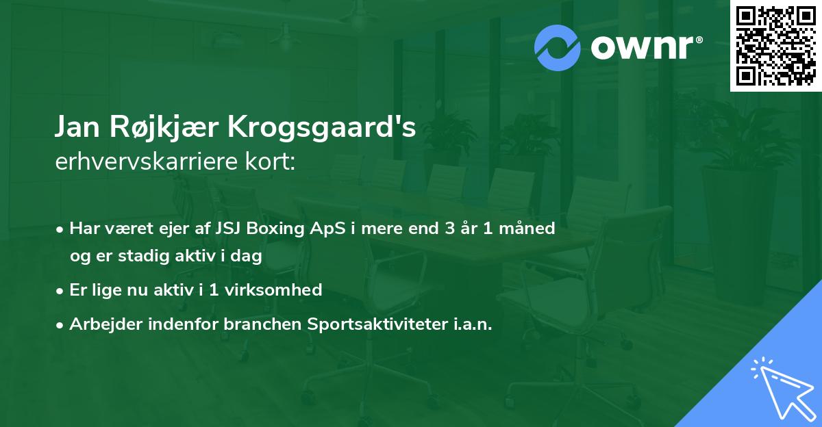 Jan Røjkjær Krogsgaard's erhvervskarriere kort
