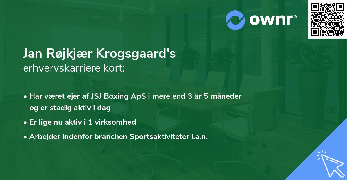 Jan Røjkjær Krogsgaard's erhvervskarriere kort
