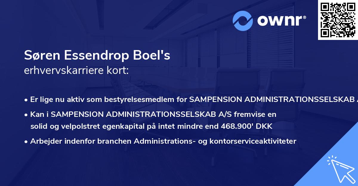 Søren Essendrop Boel's erhvervskarriere kort
