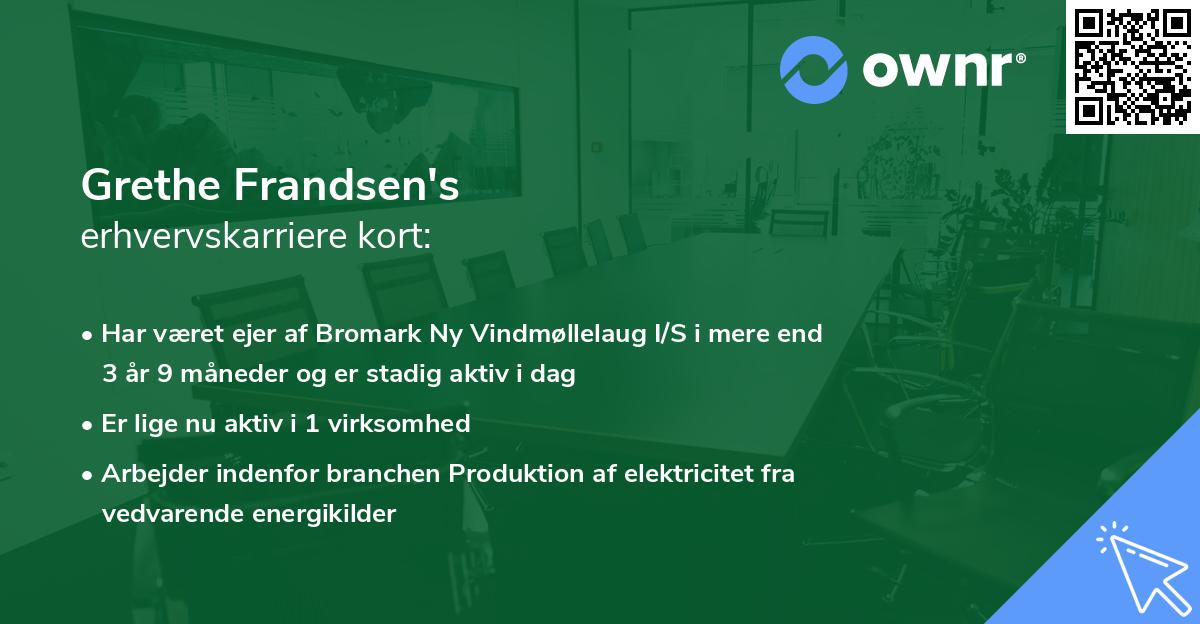 Grethe Frandsen's erhvervskarriere kort