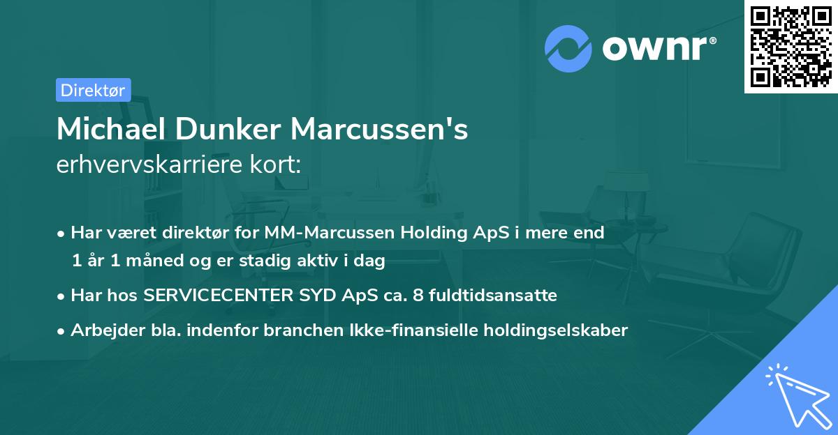 Michael Dunker Marcussen's erhvervskarriere kort