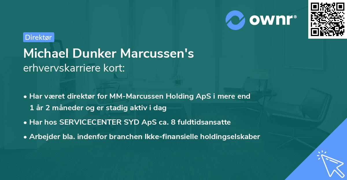 Michael Dunker Marcussen's erhvervskarriere kort