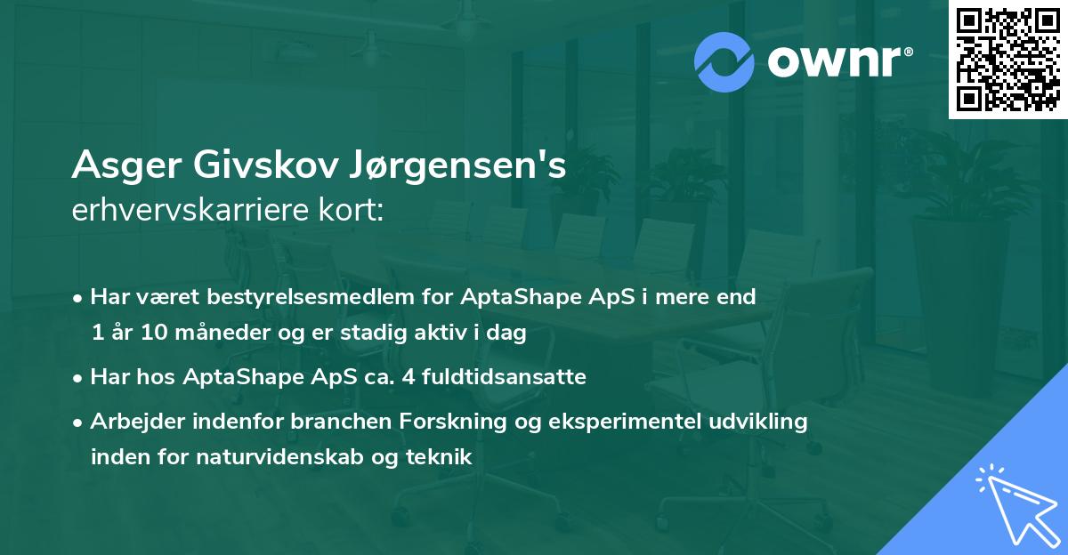 Asger Givskov Jørgensen's erhvervskarriere kort