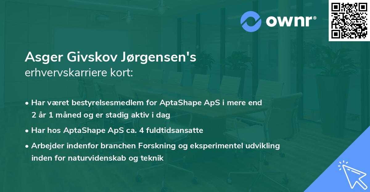 Asger Givskov Jørgensen's erhvervskarriere kort