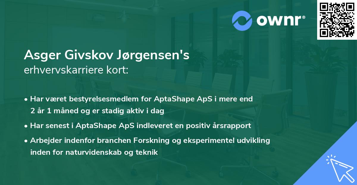 Asger Givskov Jørgensen's erhvervskarriere kort