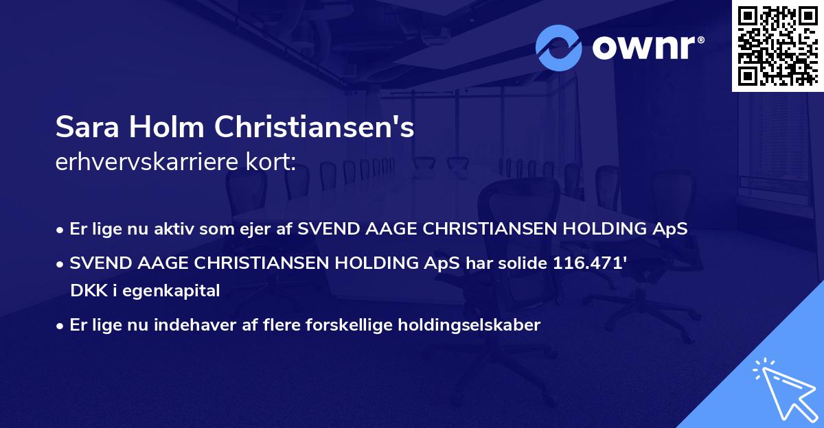 Sara Holm Christiansen's erhvervskarriere kort