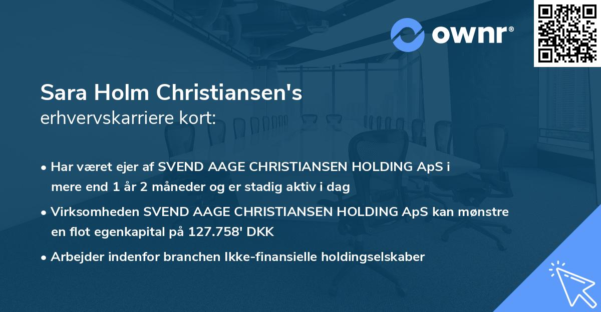 Sara Holm Christiansen's erhvervskarriere kort