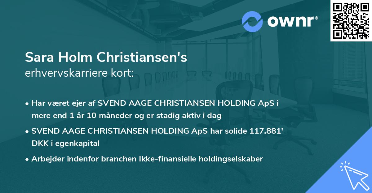 Sara Holm Christiansen's erhvervskarriere kort