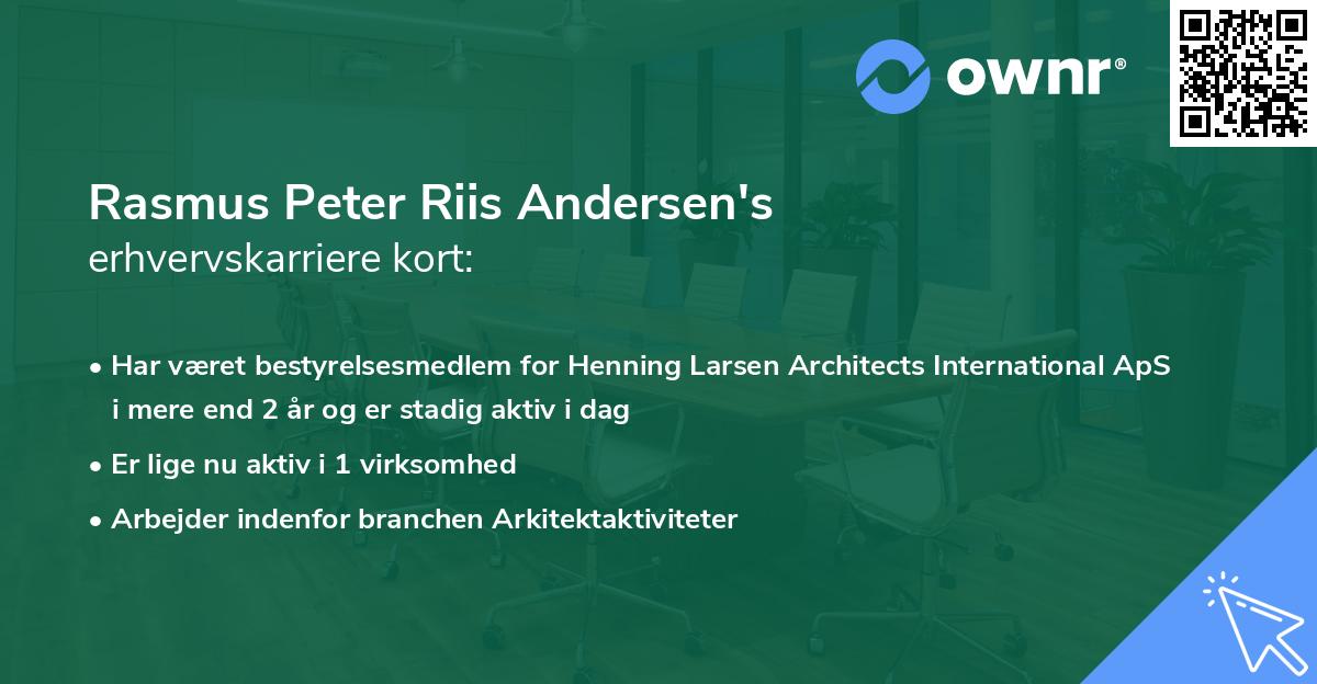 Rasmus Peter Riis Andersen's erhvervskarriere kort