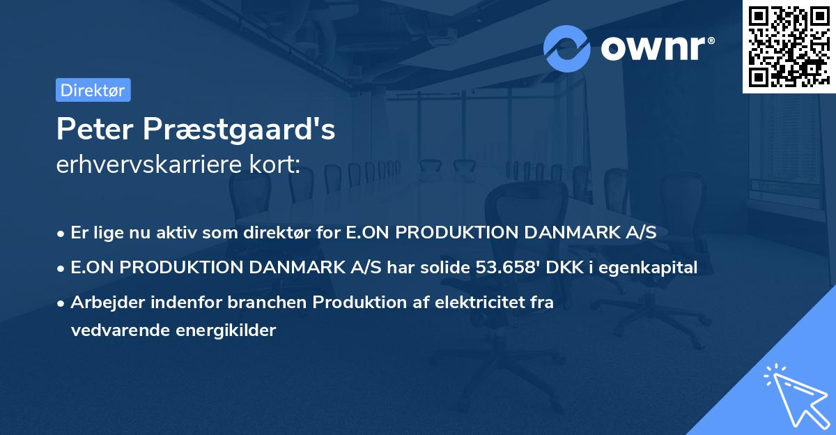 Peter Præstgaard's erhvervskarriere kort