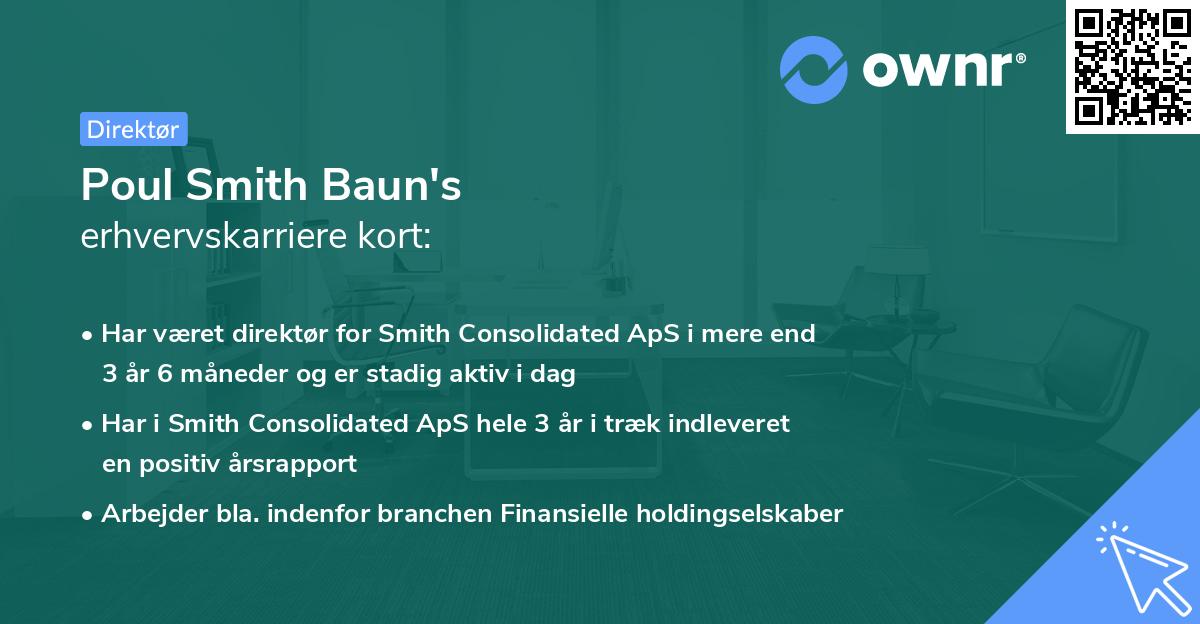 Poul Smith Baun's erhvervskarriere kort