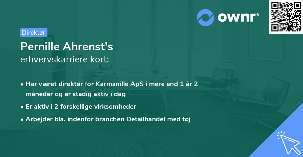 Pernille Ahrenst's erhvervskarriere kort
