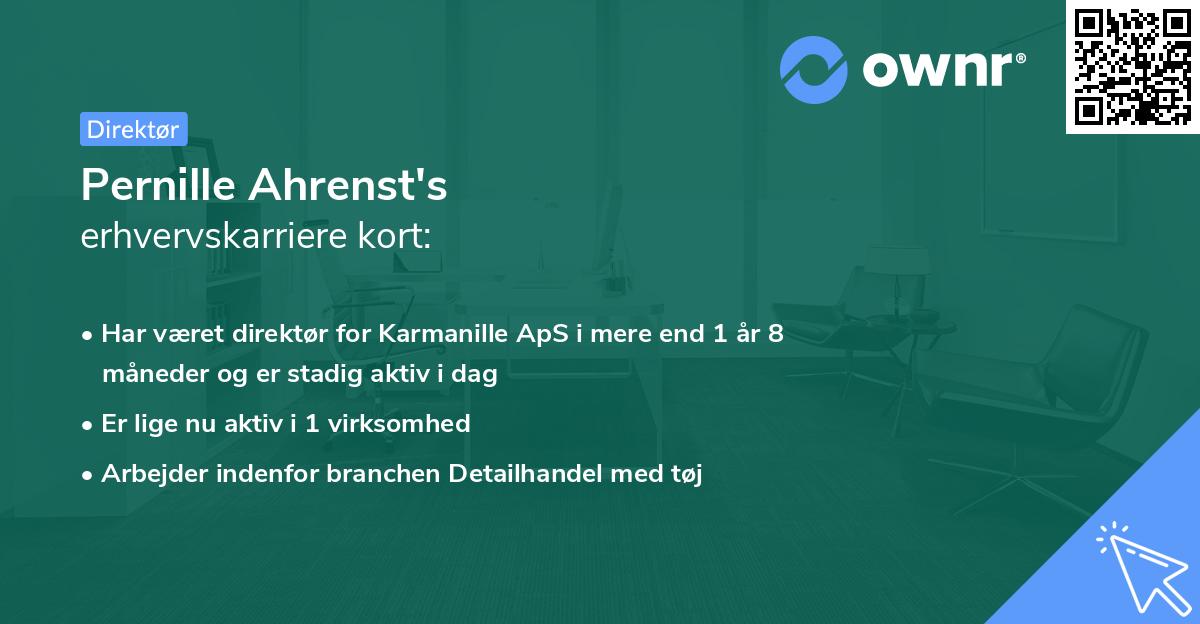 Pernille Ahrenst's erhvervskarriere kort