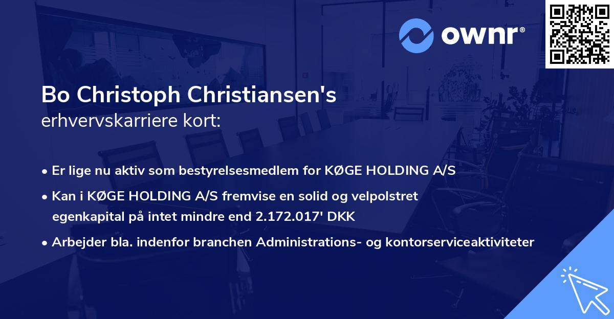 Bo Christoph Christiansen's erhvervskarriere kort