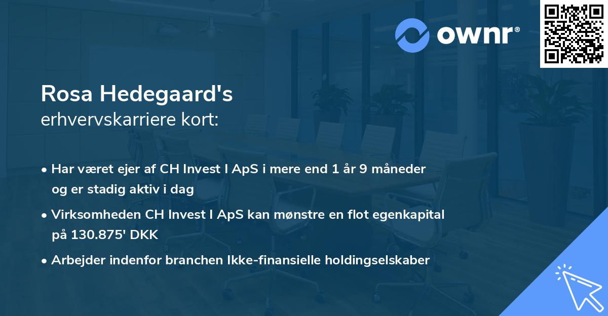 Rosa Hedegaard's erhvervskarriere kort