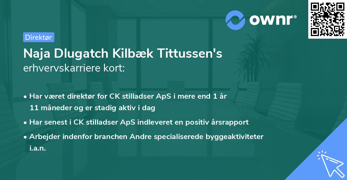 Naja Dlugatch Kilbæk Tittussen's erhvervskarriere kort