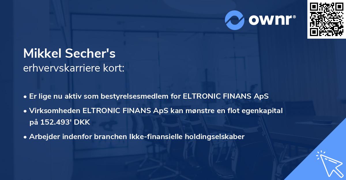 Mikkel Secher's erhvervskarriere kort