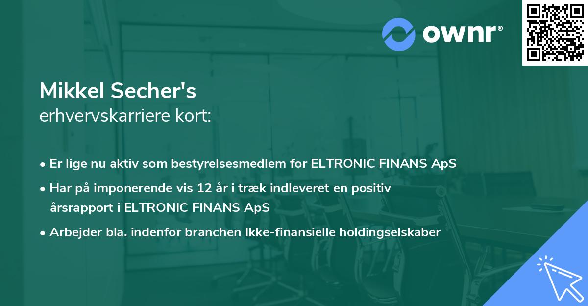 Mikkel Secher's erhvervskarriere kort