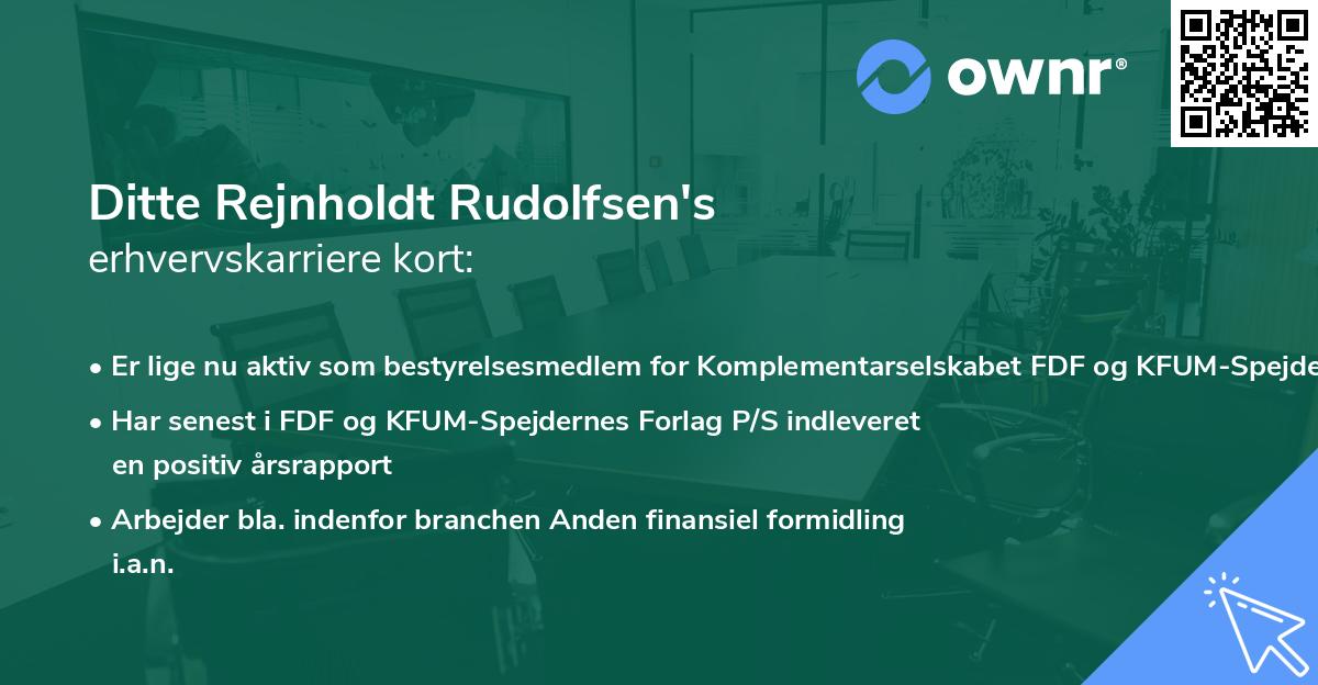 Ditte Rejnholdt Rudolfsen's erhvervskarriere kort