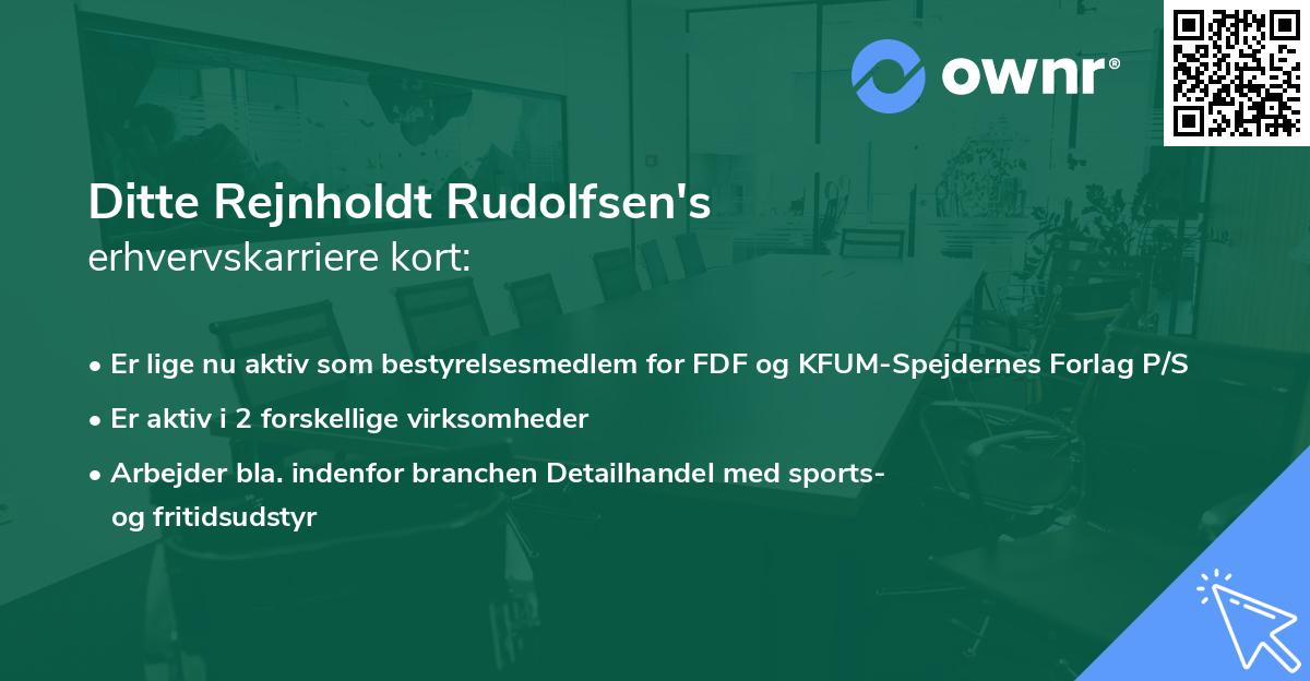 Ditte Rejnholdt Rudolfsen's erhvervskarriere kort