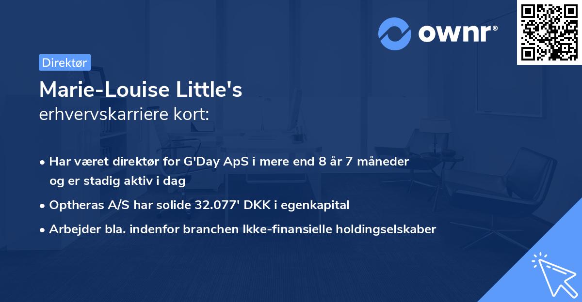 Marie-Louise Little's erhvervskarriere kort