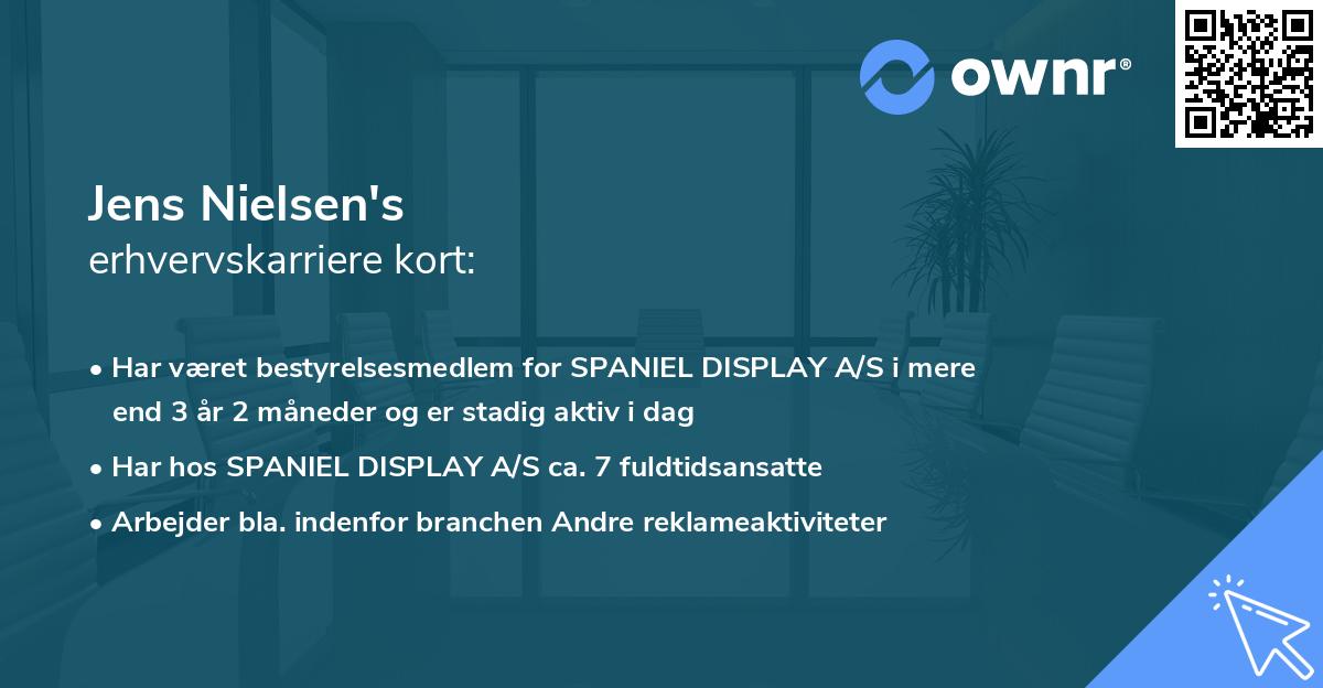 Jens Nielsen's erhvervskarriere kort