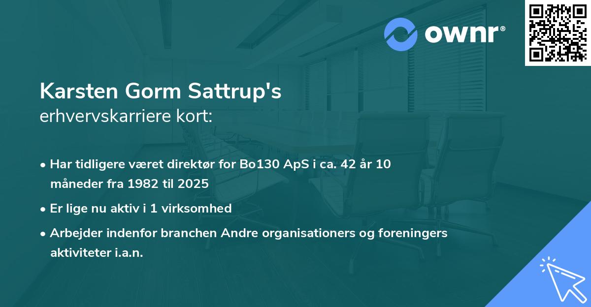 Karsten Gorm Sattrup's erhvervskarriere kort