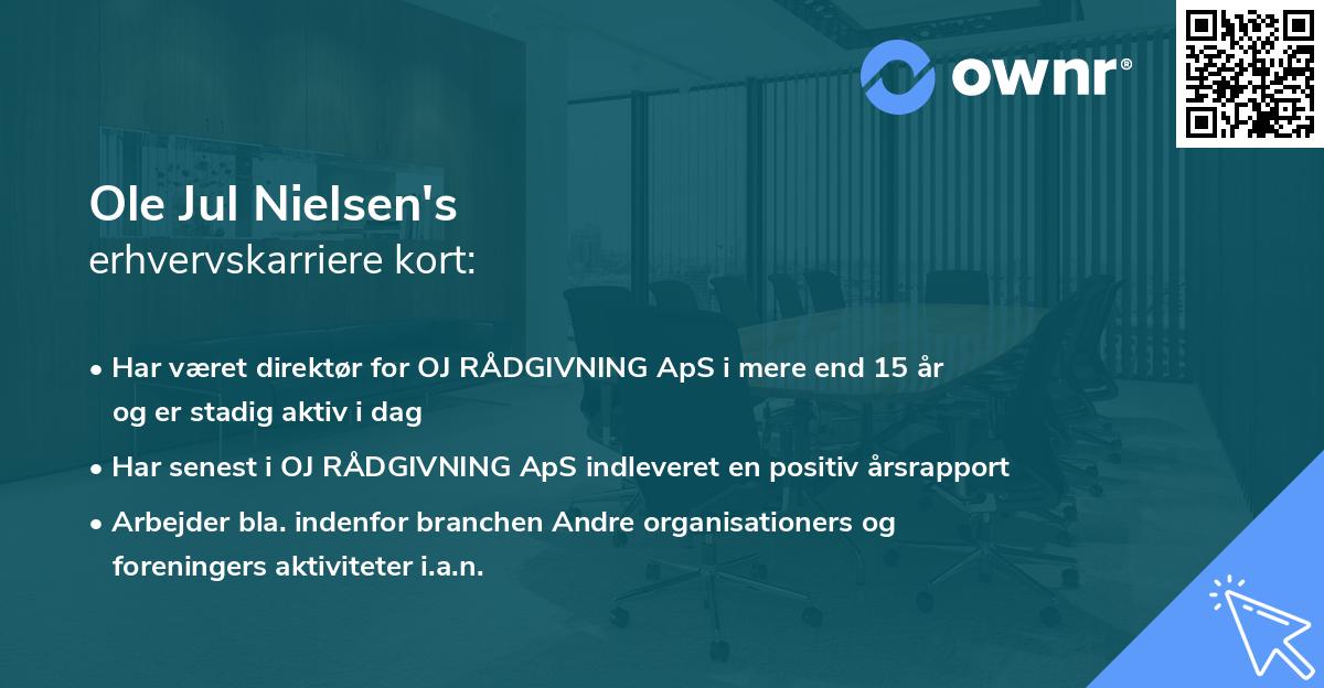 Ole Jul Nielsen's erhvervskarriere kort