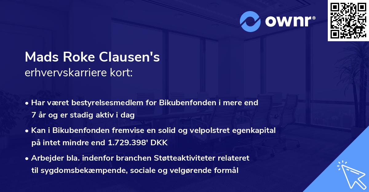 Mads Roke Clausen's erhvervskarriere kort