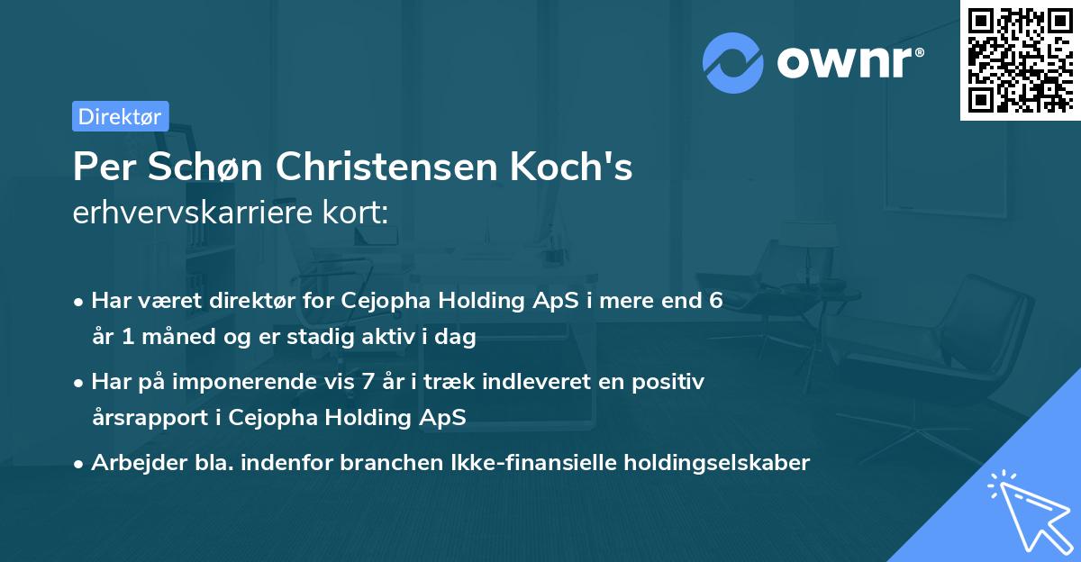 Per Schøn Christensen Koch's erhvervskarriere kort
