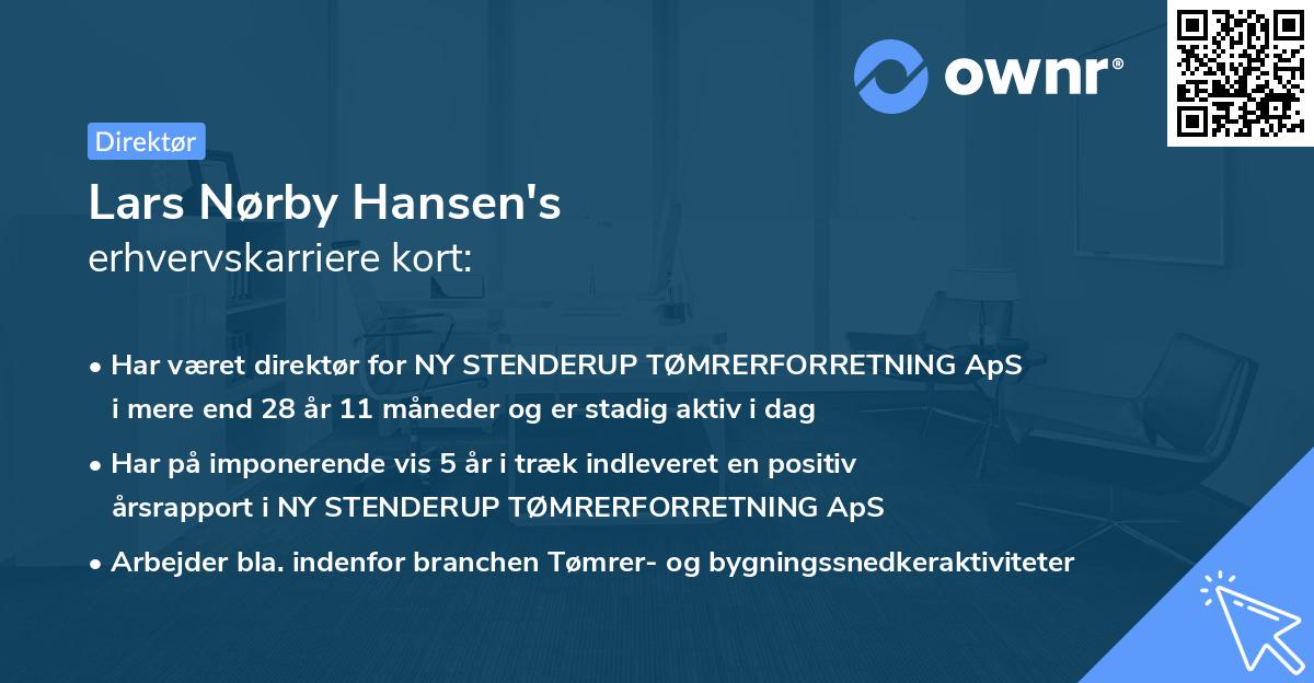 Lars Nørby Hansen's erhvervskarriere kort