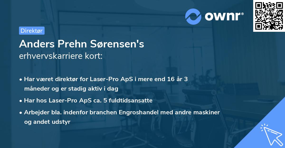 Anders Prehn Sørensen's erhvervskarriere kort