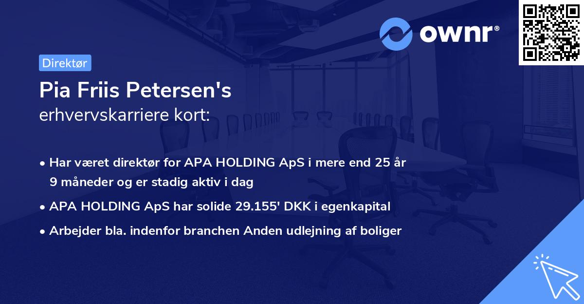 Pia Friis Petersen's erhvervskarriere kort