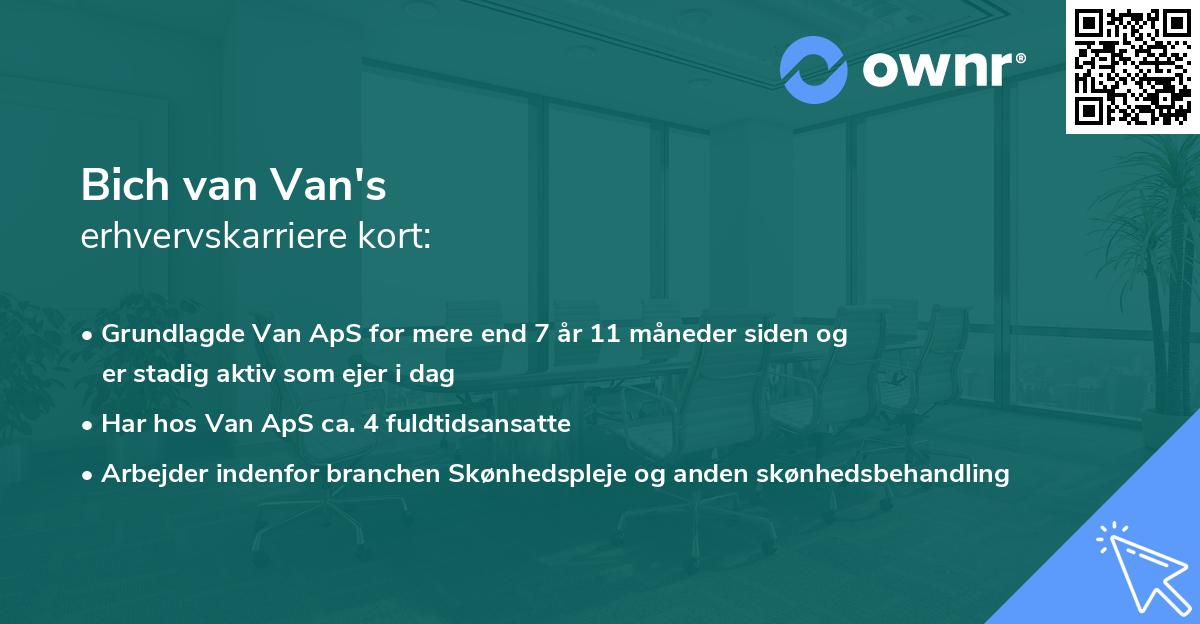 Bich van Van's erhvervskarriere kort