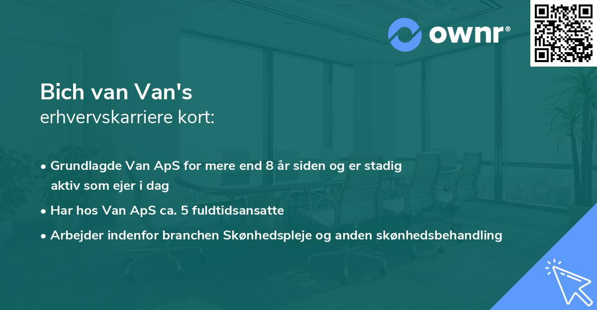 Bich van Van's erhvervskarriere kort