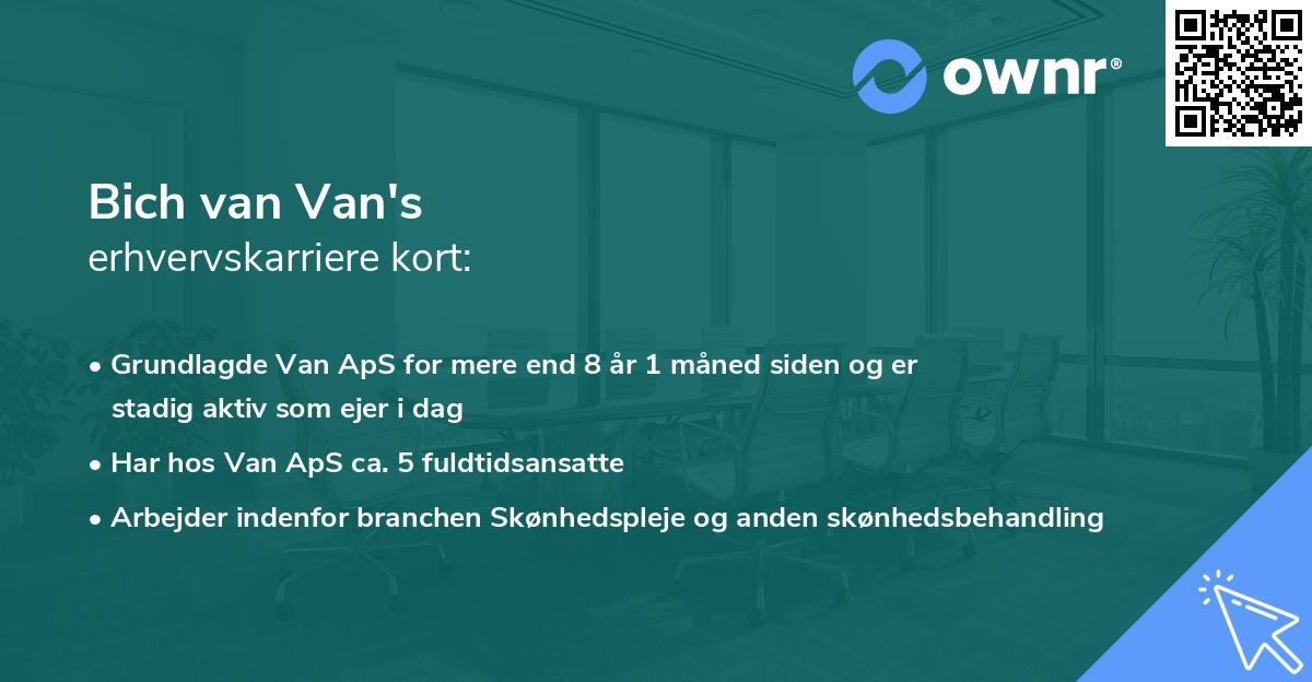 Bich van Van's erhvervskarriere kort