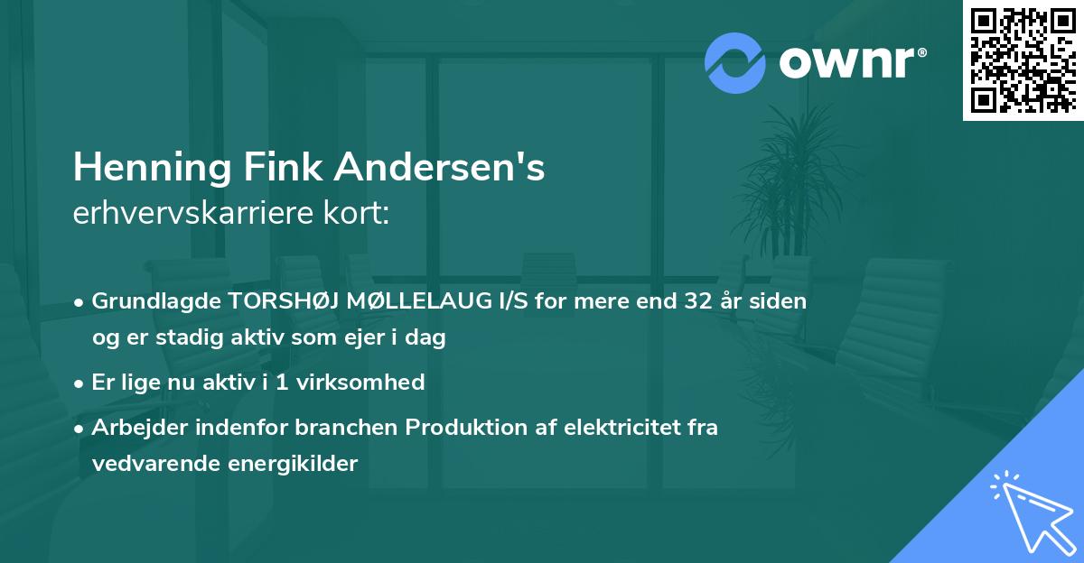 Henning Fink Andersen's erhvervskarriere kort