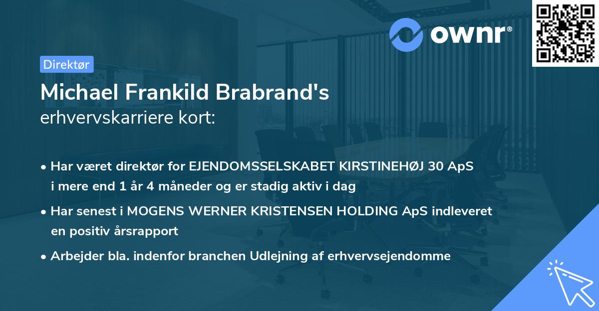 Michael Frankild Brabrand's erhvervskarriere kort