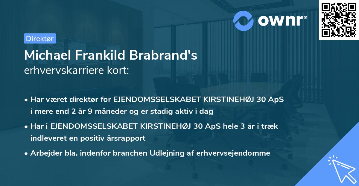 Michael Frankild Brabrand's erhvervskarriere kort