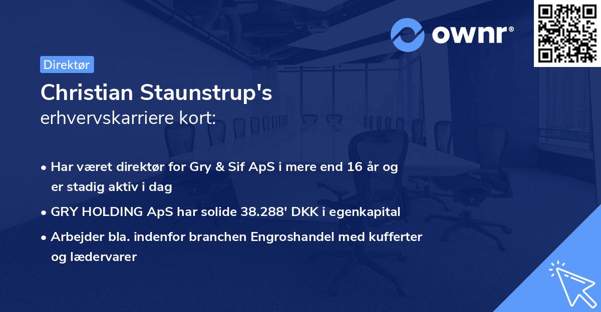 Christian Staunstrup's erhvervskarriere kort