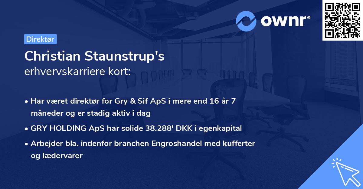 Christian Staunstrup's erhvervskarriere kort