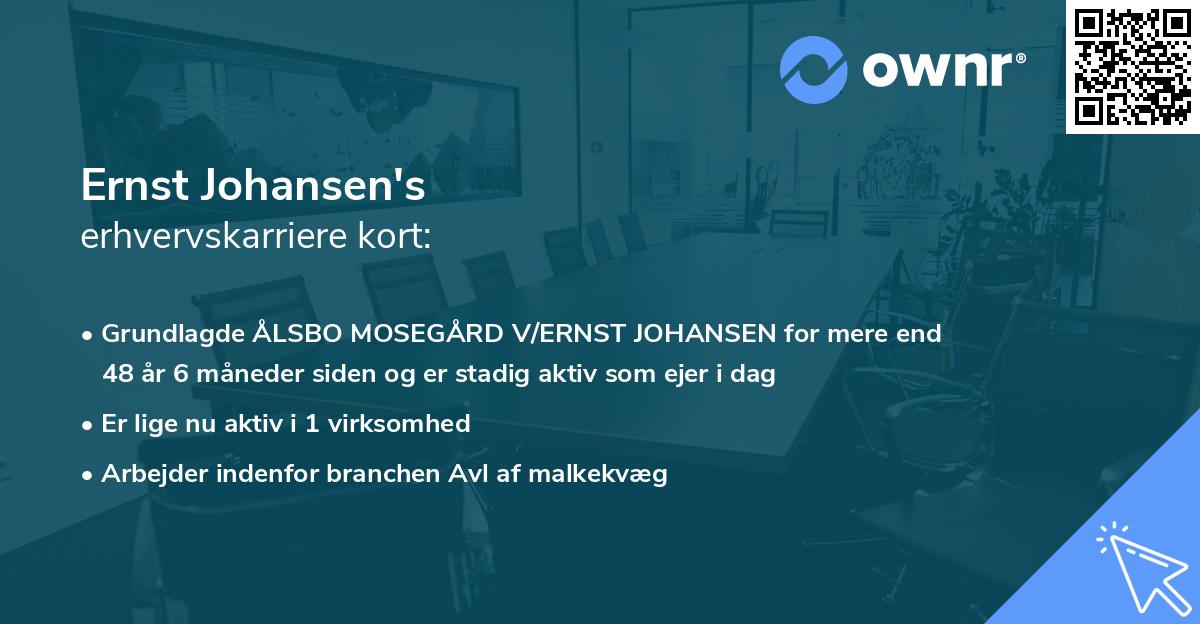 Ernst Johansen's erhvervskarriere kort