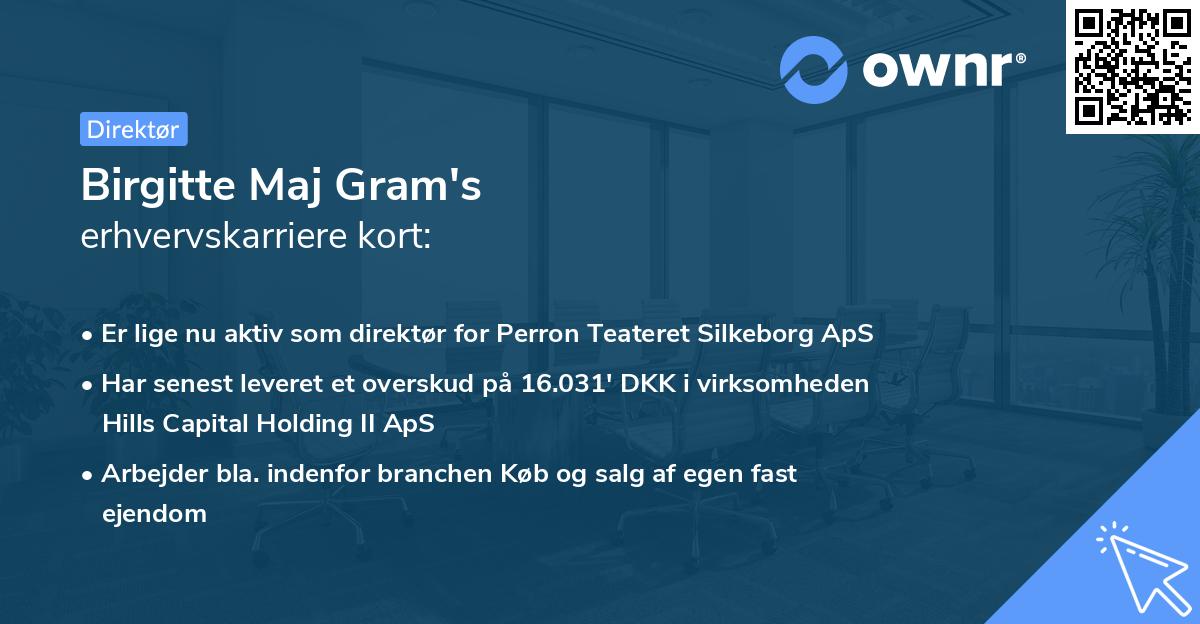 Birgitte Maj Gram's erhvervskarriere kort