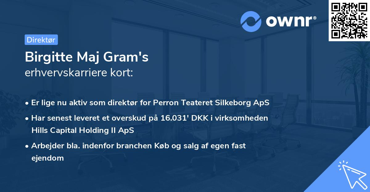 Birgitte Maj Gram's erhvervskarriere kort