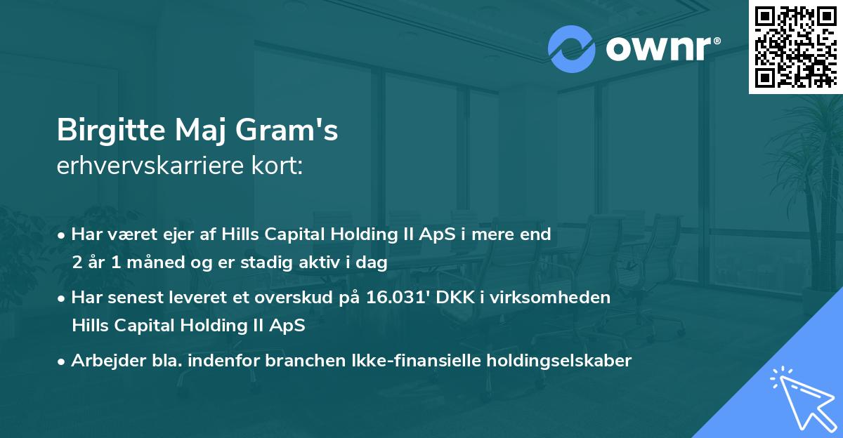 Birgitte Maj Gram's erhvervskarriere kort
